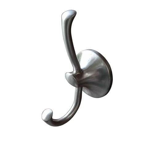 allen + roth Halmstad 2-Hook Brushed Nickel Robe Hook in the Towel ...