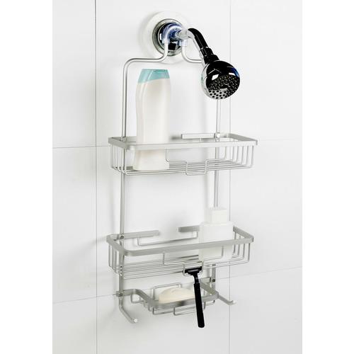 Style Selections 23in H Aluminum Soft Silver Hanging Shower Caddy in