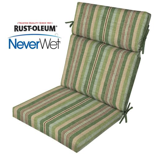 Allen Roth Neverwet 1 Piece Stripe Green High Back Patio Chair Cushion In The Patio Furniture Cushions Department At Lowes Com