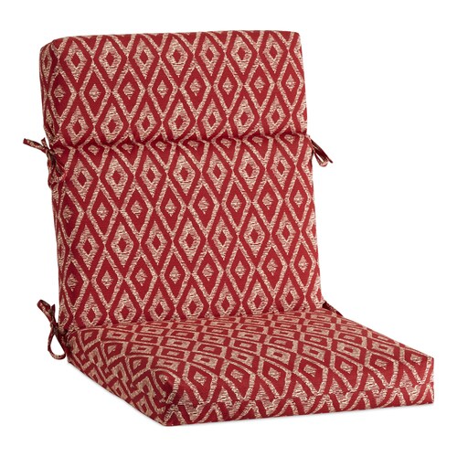 Garden Treasures Red Diam Ruby High Back Patio Chair Cushion At