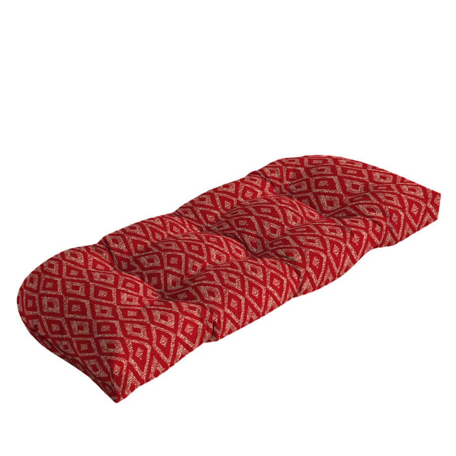 Garden Treasures 1 Piece Red Diamond Ruby Patio Loveseat Cushion At