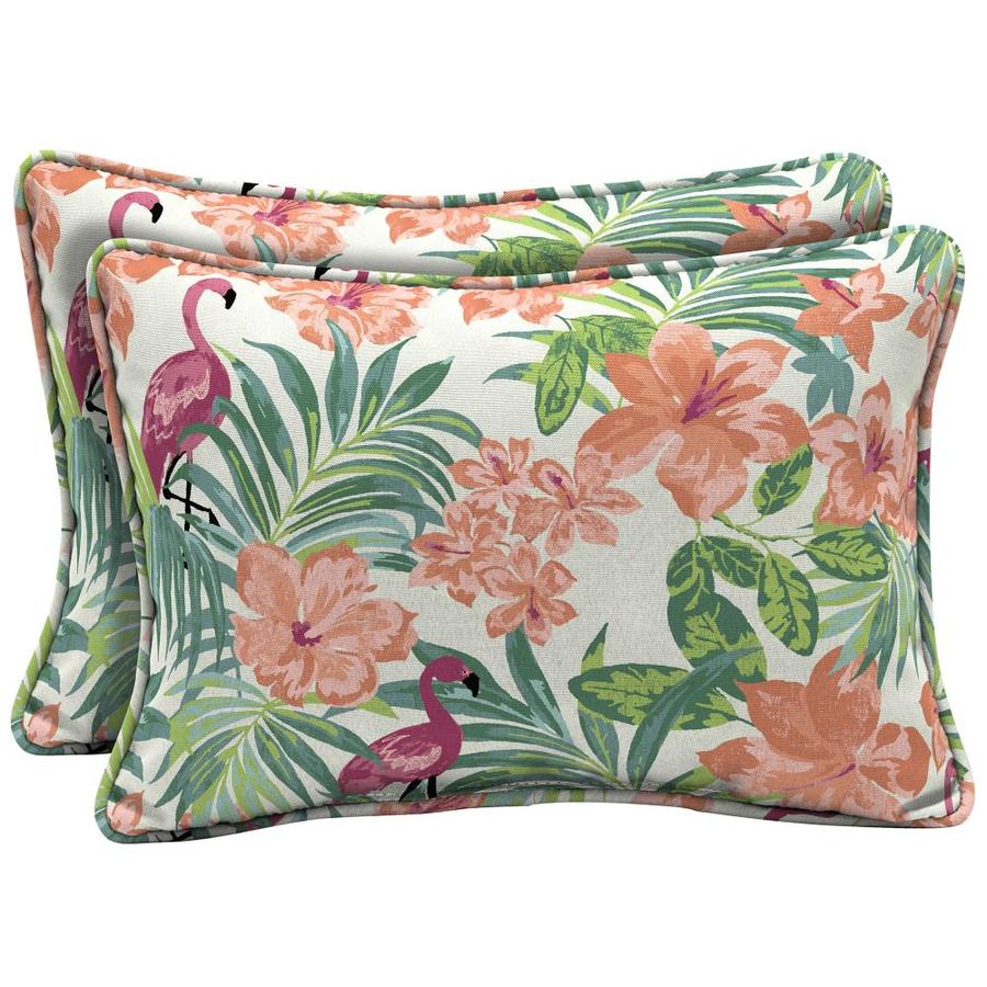 Arden Selections Floral Cream Coral Rectangular Lumbar Pillow at Lowes.com