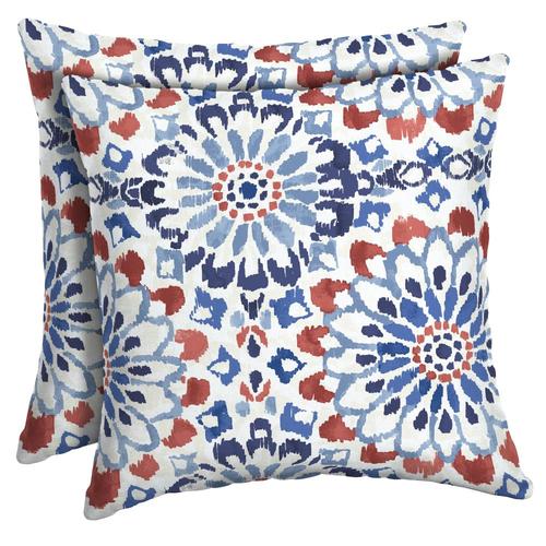 Red White Blue Square Throw Pillow 