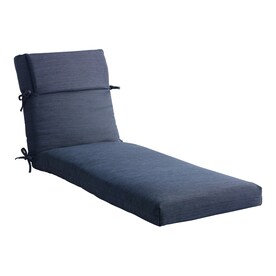 Patio Chaise Lounge Chair Cushion Furniture Cushions At Lowes Allen Roth Madera Linen Navy Patio Chaise Lounge Chair Cushion