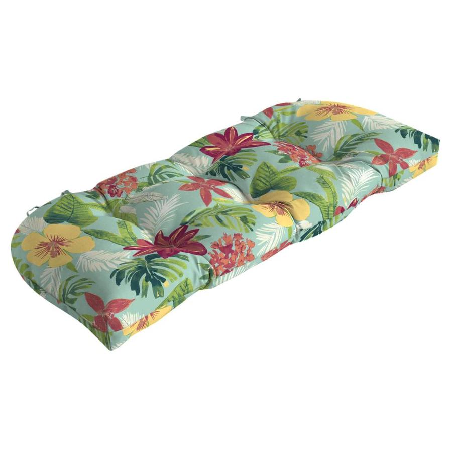 Arden Selections Aqua Elea Tropical Patio Bench Cushion At Lowes Com