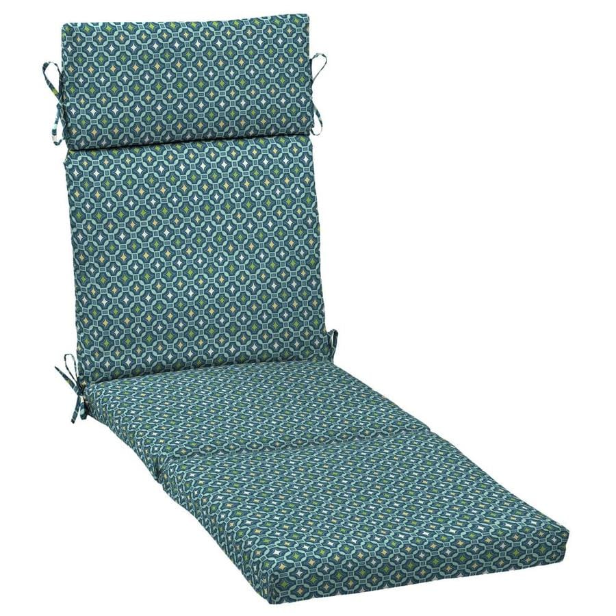 Arden Selections Aqua Alana Tile Patio Chaise Lounge Chair Cushion at