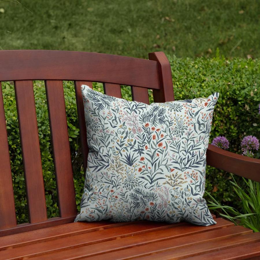 Arden Selections 2-Pack Floral Soft Blue Square Throw Pillow in the ...