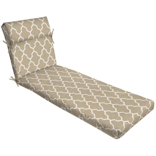 allen + roth Boston Trellis Jacquard Wheat Patio Chaise Lounge Chair