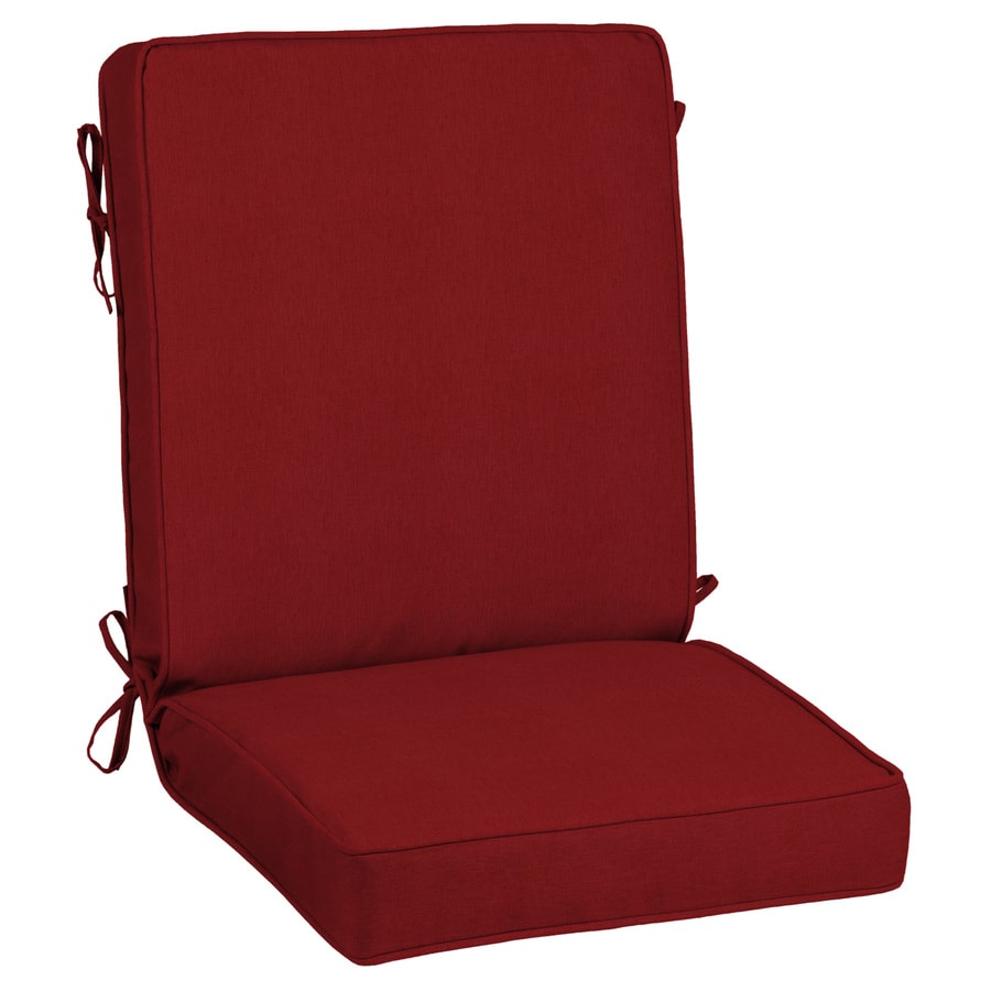 allen + roth Red Canvas High Back Patio Chair Cushion in the Patio