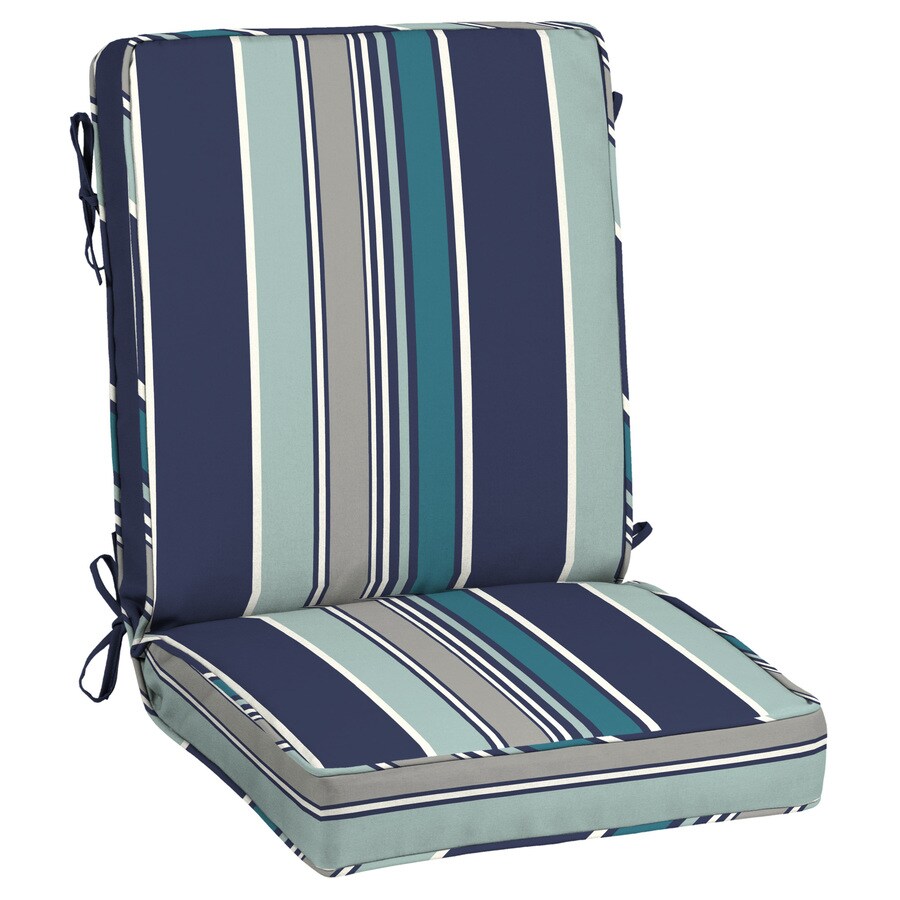 allen + roth Estate/Spa/Grey Stripe High Back Patio Chair Cushion in ...