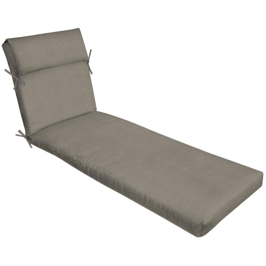 allen + roth Gray Solid Patio Chaise Lounge Chair Cushion in the Patio