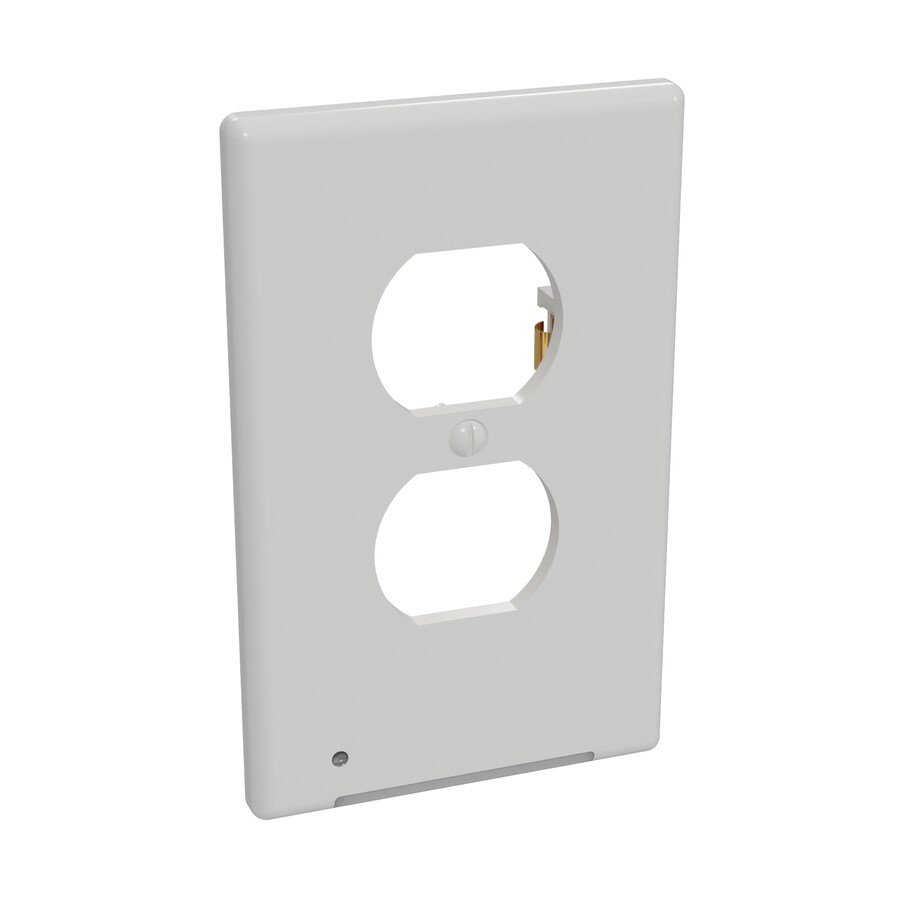 Westek Lumicover 1 Gang White Single Duplex Lighted Standard Wall