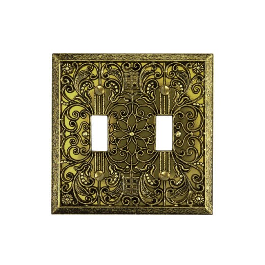 American Tack & Hardware Antique Brass Double Toggle Wall Plate at ...