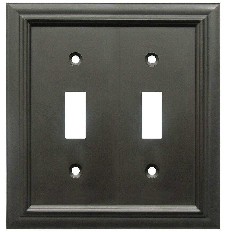 Amerelle 2Gang Oil Rubbed Bronze Standard Toggle Metal Wall Plate at
