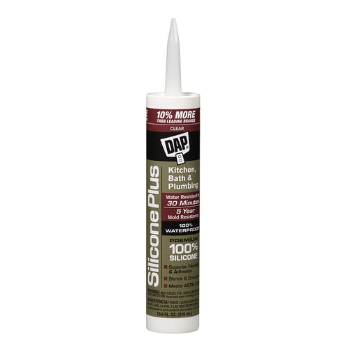 DAP Silicone Plus 10.8oz Clear Silicone Caulk at