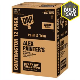 DAP Alex 10.1 Oz. White Unsanded Paintable Latex Window and Door Caulk, 12 Pack 