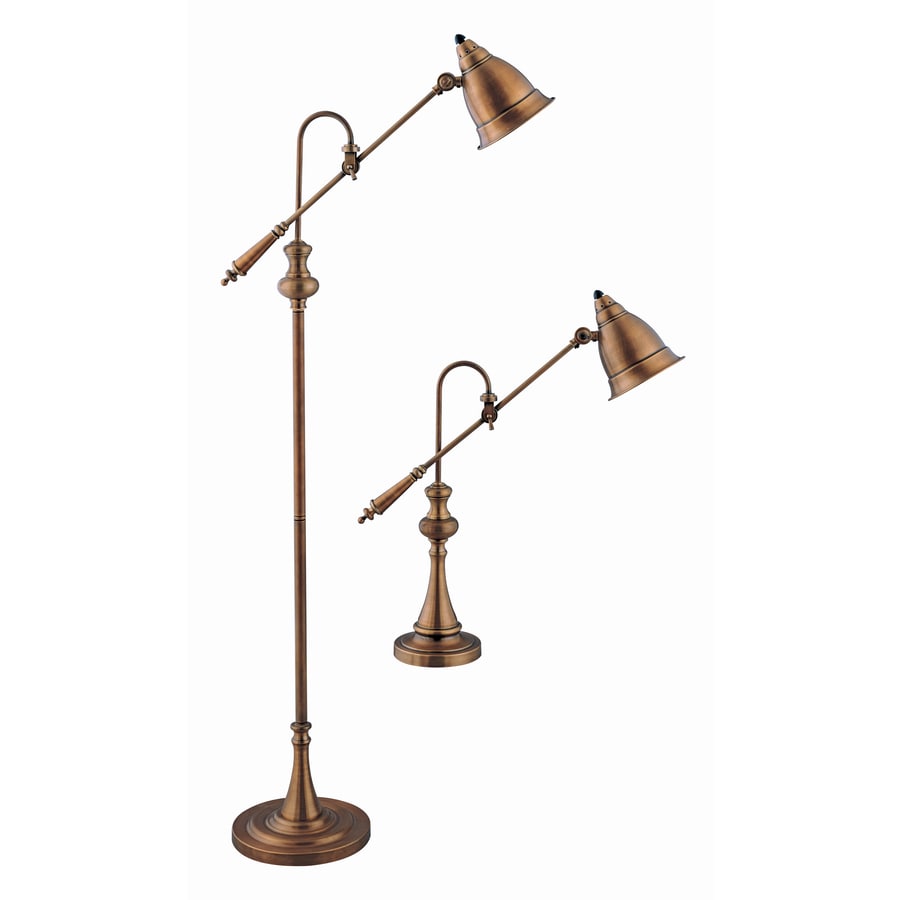59-in Antique Brass Touch Table Lamp with Metal Shade in the Table
