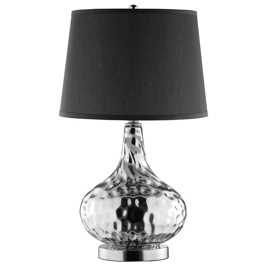 25 5 In Plating Mercury Glass And Chrome Metal Touch Indoor 25 5 In Plating Mercury Glass And Chrome Metal Touch Indoor Table Lamp With Fabric Shade