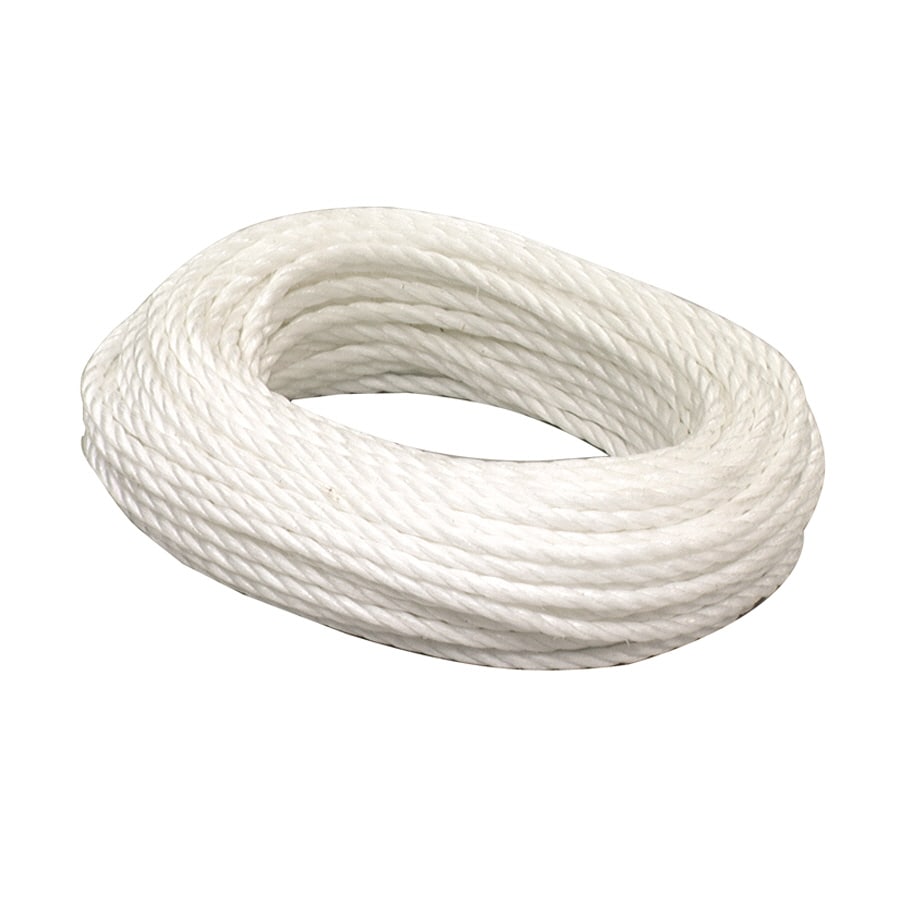 Lehigh 3/8-in x 50-ft White Twisted Nylon Rope in the Packaged Rope  department at
