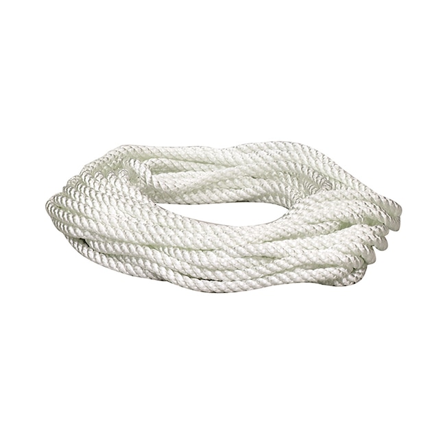 Lehigh 3/8-in x 25-ft White Twisted Nylon Rope in the Packaged Rope  department at