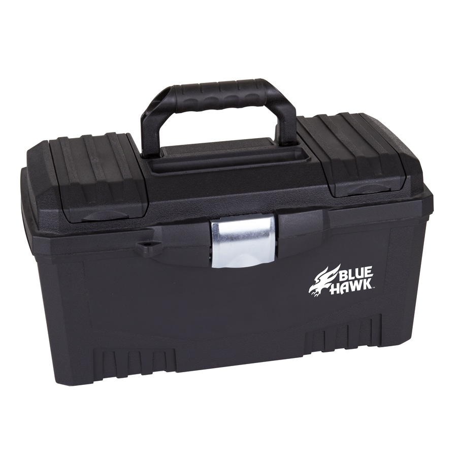 Shop Blue Hawk 17-in Black Plastic Lockable Tool Box at Lowes.com