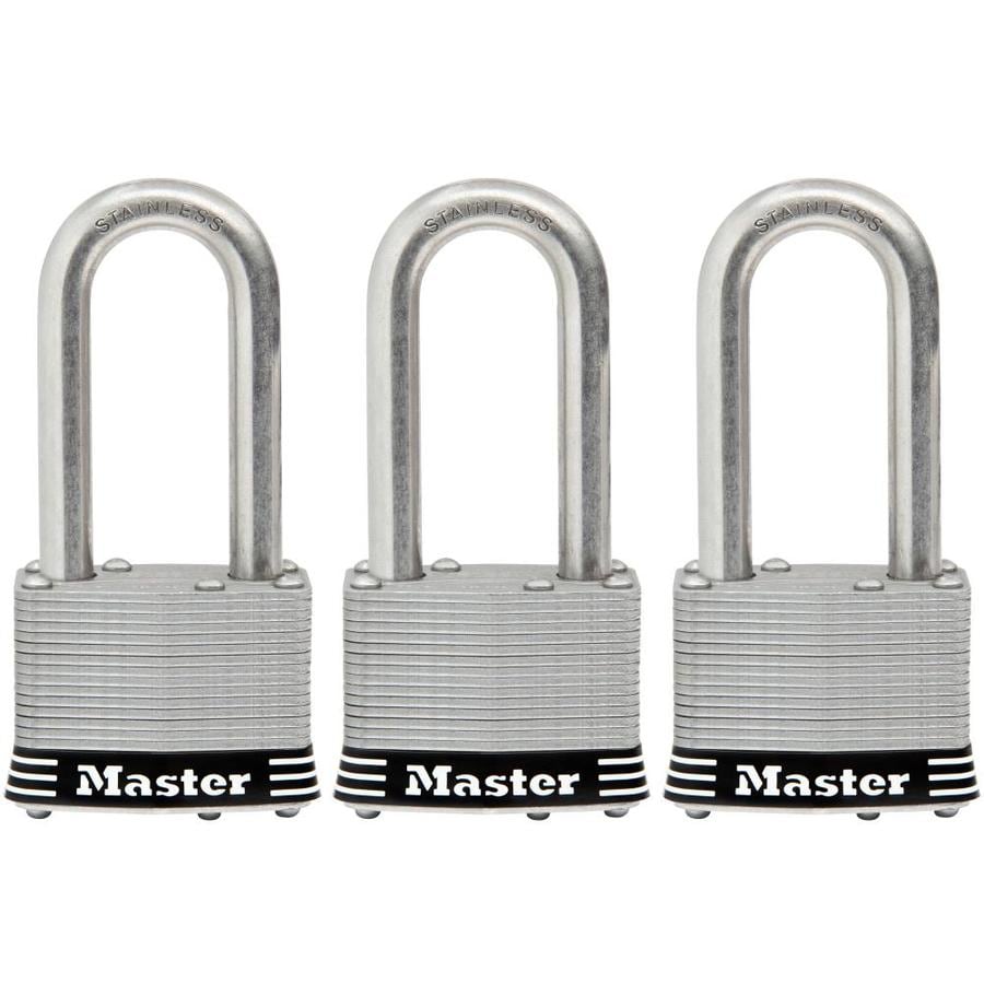 Shop Master Lock 3Pack 1.785in Laminated Stainless Steel Shackle