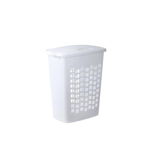 Rubbermaid 2.28-Bushel Plastic Laundry Hamper with Lid: White at Lowes.com