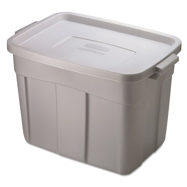 Rubbermaid Commercial Products Roughneck 24-in W x 16.5-in H x 16-in D  Steel Gray Plastic Bins at