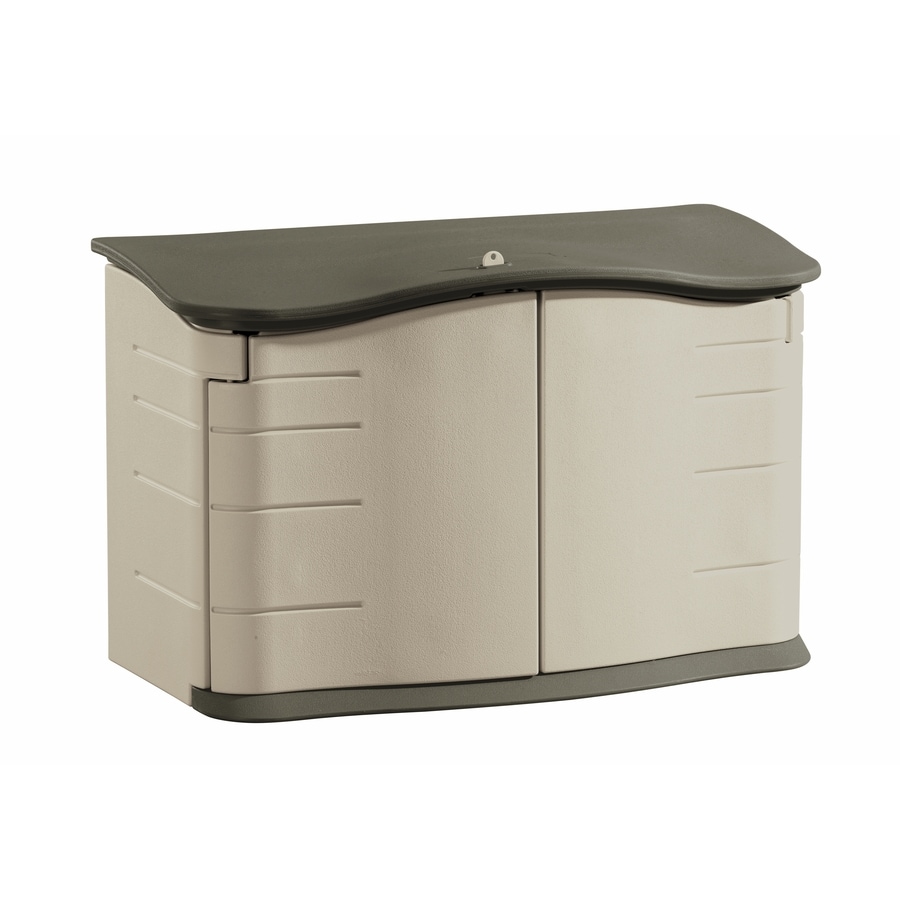 Shop Rubbermaid Olive/Sandstone Resin Outdoor Storage Shed (Common: 55-in x 28-in; Interior 