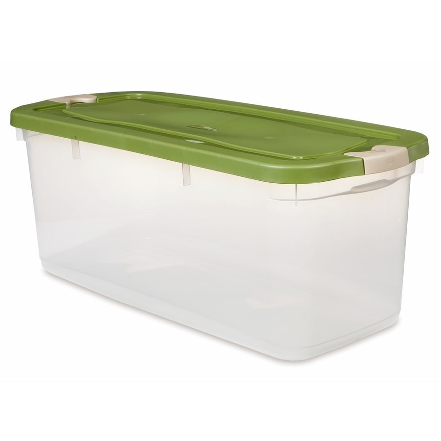 Rubbermaid Roughneck Clear 95 Qt. Plastic Storage Tote w/ Gray Lid, 4 Pack