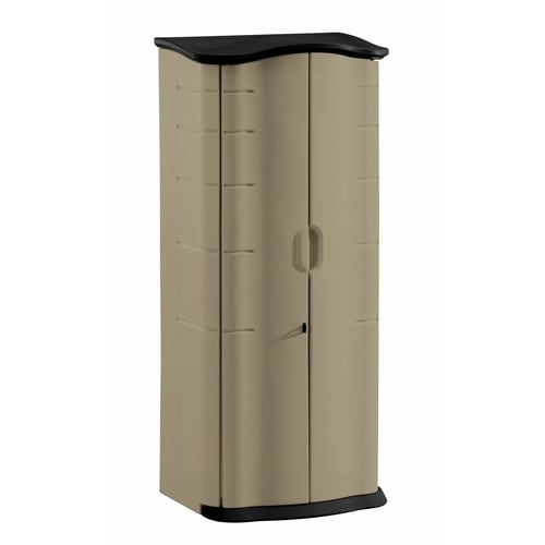 Rubbermaid Faint Maple/Onyx Resin Outdoor Storage Shed ...