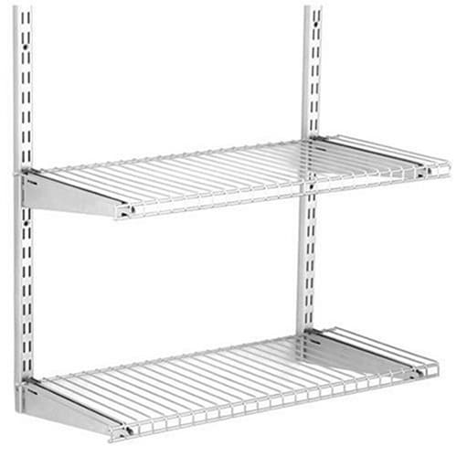 Rubbermaid HomeFree 48-in x 1.9-in x 12-in Satin Nickel Wire Shelf Kit ...