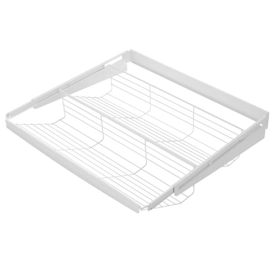 Rubbermaid FastTrack White Wire Sliding Tiered Shelf at