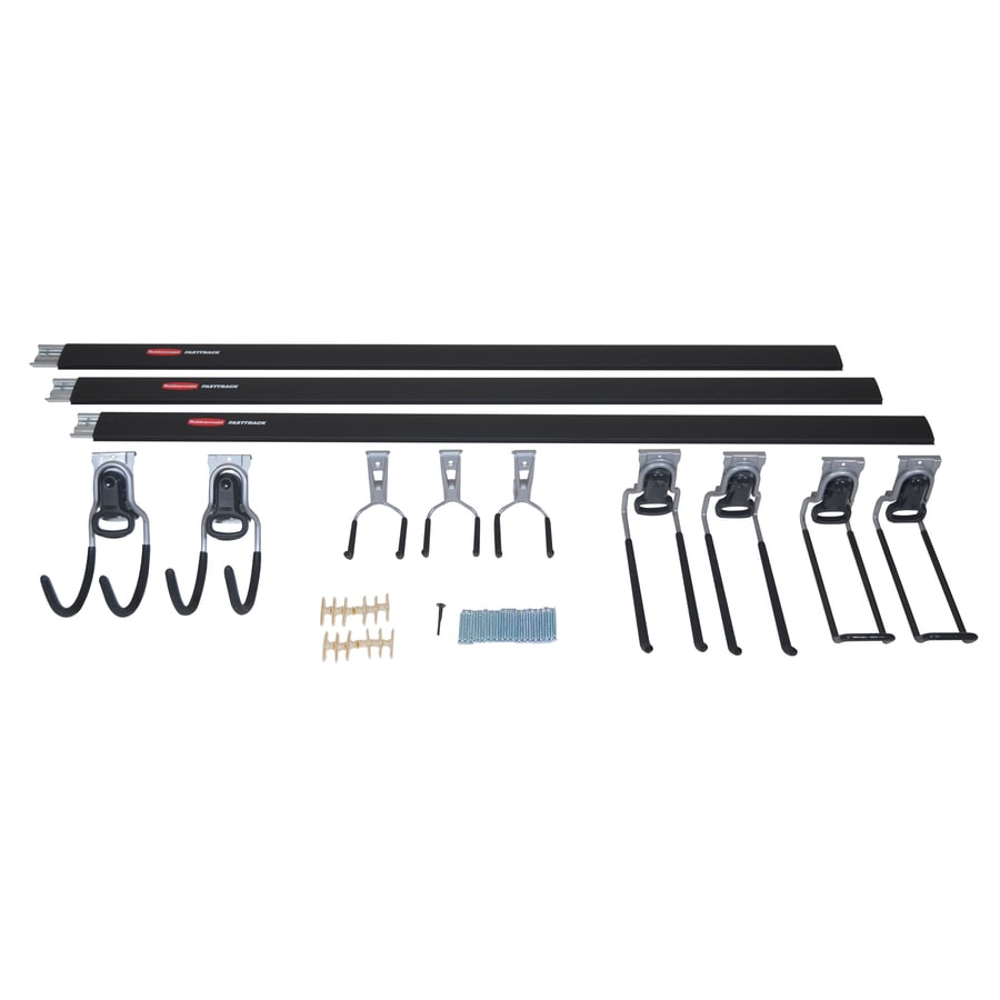 Rubbermaid Fasttrack Garage 12 Piece Black Silver Steel