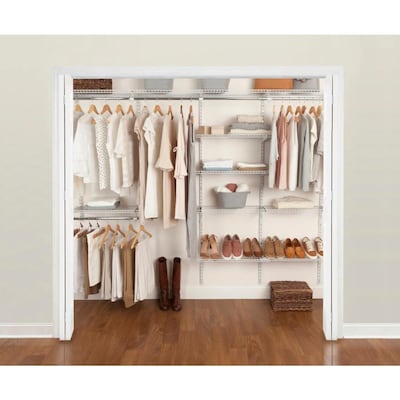 Rubbermaid Fasttrack 6 Ft To 10 Ft X 12 In White Wire Closet Kit