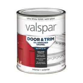 Door Trim Paint At Lowes Valspar Door And Trim Ultra White Semi Gloss Oil Based Enamel Interior Exterior