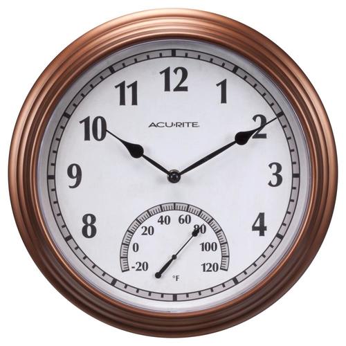 AcuRite Analog Outdoor Bronze Clock in the Thermometer Clocks