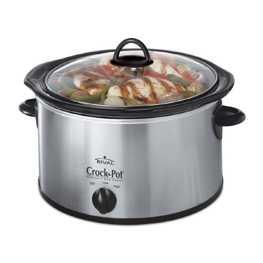 Rival 4-Quart Slow Cooker - Black and Chrome at Lowes.com