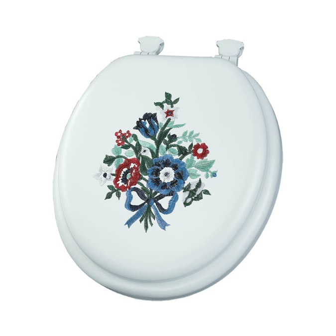 Mayfair Embroidered Bouquet Lift-Off Floral Cushioned Vinyl Round