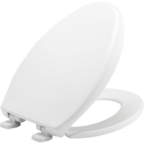 Bemis Hospitality White Elongated Slow-Close Toilet Seat in the Toilet ...