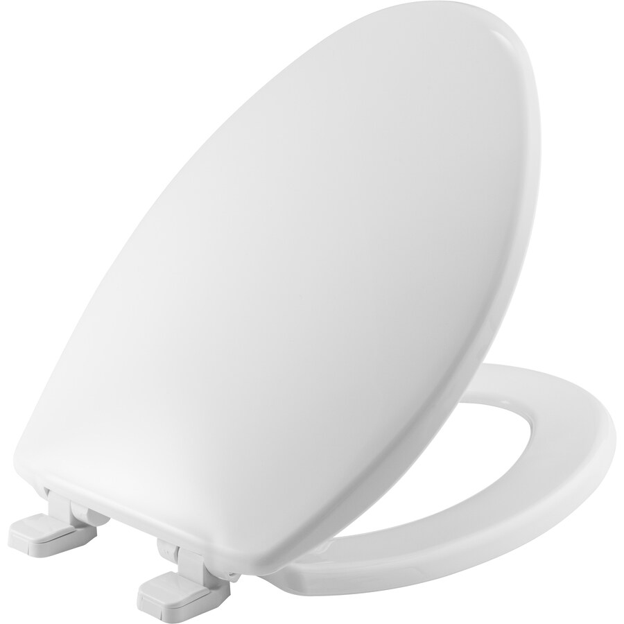Mansfield White Elongated SlowClose Toilet Seat in the Toilet Seats