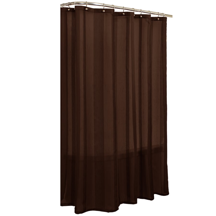 Allen Roth Wessington Polyester Brown Striped Shower Curtain At Lowes Com   073161025755 