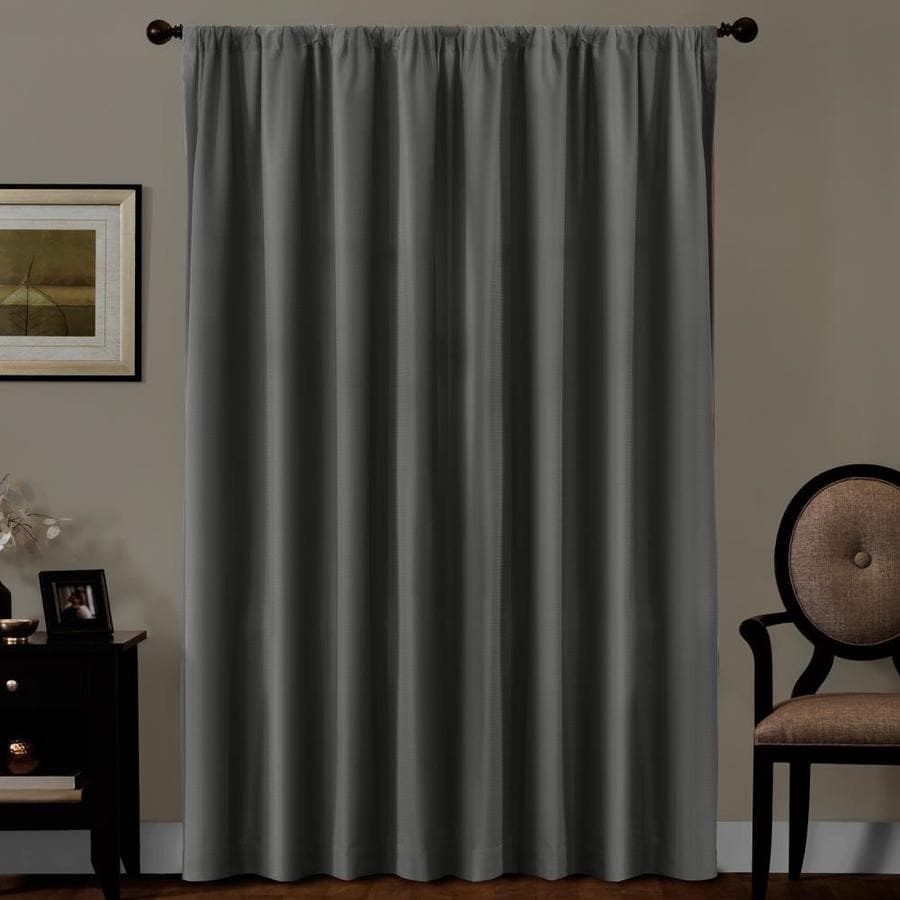 84in Grey Polyester Blackout Thermal Lined Rod Pocket Single Curtain