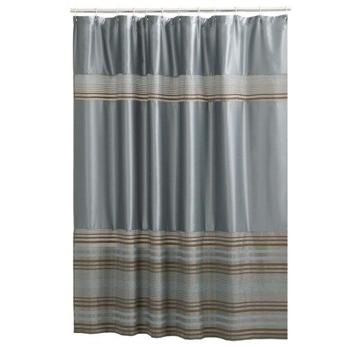 Mark Polyester Stripedd/blue Stripedd Shower Curtain 70in x 72in at