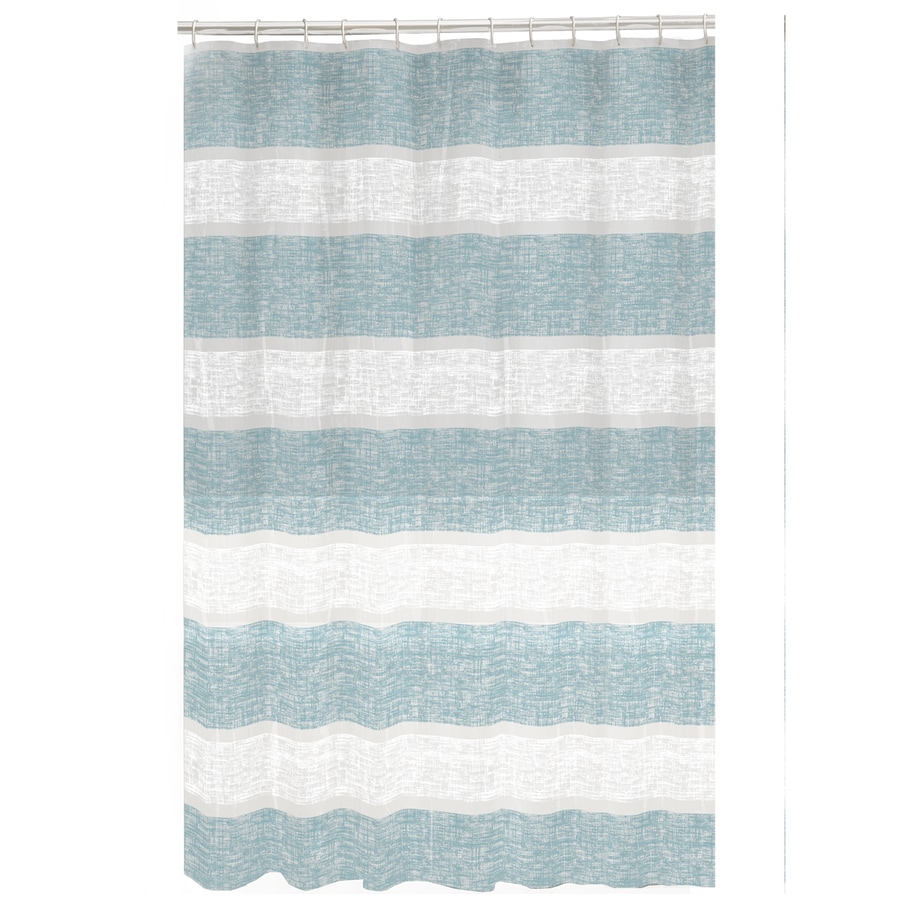 Style Selections Eva Peva Print Blue Striped Shower Curtain At Style Selections Eva Peva Print Blue Striped Shower Curtain
