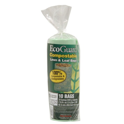 EcoGuard 10Count 33Gallon Biodegradable Compostable Trash Bags at