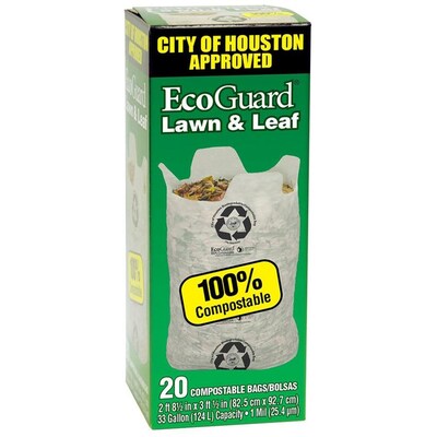 20 Pack 33 Gallon Brown Outdoor Plastic Recycling Trash Bag 20 Pack 33 Gallon Brown Outdoor Plastic Recycling Trash Bag