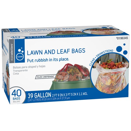 Style Selections 40-Pack 39-Gallon Clear Plastic Lawn and Leaf Trash-Bag at www.semadata.org