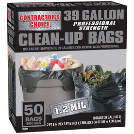 Contractor s Choice 50-Count 39-Gallon Outdoor Construction Trash Bags