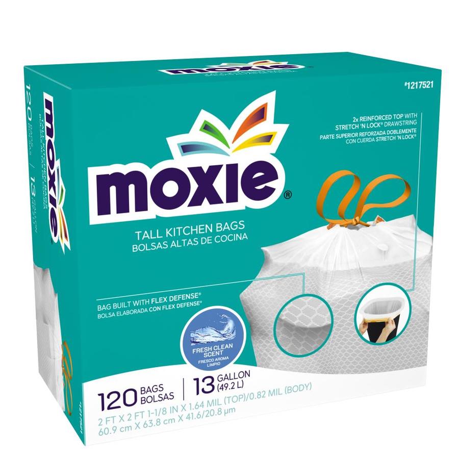 MOXIE 39-Gallons Clear Outdoor Plastic Lawn and Leaf Drawstring Trash Bag  (40-Count)
